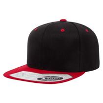 Boné Flex Fit Bicolor Básico Snapback Unissex - Preto e Vermelho