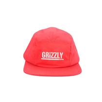 Boné grizzly aba reta stamp camper hat vermelho