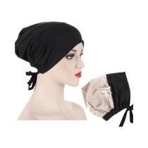 Boné Hijab de Cetim Modal Dupla Camada - Turbante Muçulmano para Mulheres