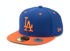 Boné Infantil Aba Reta LA Dodgers Azul e Laranja - Ajustável Estilo Hip Hop Skate Menino Boné Infantil Aba Reta LA Dodgers Azul e Laranja - Ajustável Estilo Hip Hop Skate Menino
