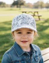 Boné Infantil Bobbie Estampado Desenhos Ajustável 4 a 8 Anos Cor:BrancoTamanho:4 a 8 Anos