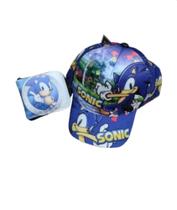 Bone infantil + carteira kit sonic 2 a 6 anos