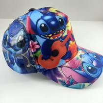 Boné Infantil Colorido Proteção Uv Com Regulagem Stitch Boné Infantil Colorido Proteção Uv Com Regulagem Stitch