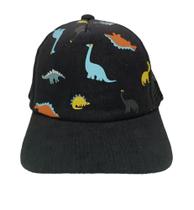 Boné Infantil Dinossauro Colorido Preto Proteção Uv Com Regulagem - Genérica Boné Infantil Dinossauro Colorido Preto Proteção Uv Com Regulagem - Genérica