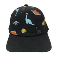 Boné Infantil Dinossauro Colorido Preto Proteção Uv Com Regulagem Boné Infantil Dinossauro Colorido Preto Proteção Uv Com Regulagem