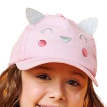 Boné Infantil Feminino Kukiê Gatinha Rosa Claro - 65291