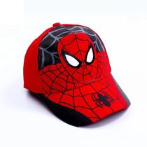 Boné Infantil Homem Aranha Aba Curva Ajuste tiras autocolantes - Vermelho