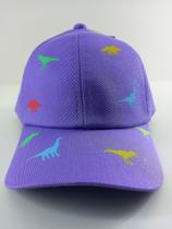 Boné Infantil Lilás Dinossauro Proteção Uv Com Regulagem