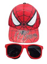 Boné Infantil mais Oculos de sol Homem aranha