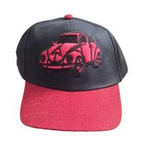 Boné Infantil Preto Fusca Vermelho