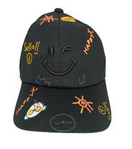 Boné Infantil Sorriso Preto Proteção Uv Com Regulagem Unissex Boné Infantil Sorriso Preto Proteção Uv Com Regulagem Unissex