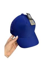 Boné Infantil Trucker Unissex Liso Com Ajuste Tela Aba Curva