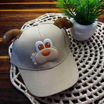 Boné Infantil Unissex Cachorrinho Cute com Orelhas em 3D Aba Curva Tamanho Ajustável Tecido Confortável Boné Infantil Unissex Cachorrinho Cute com Orelhas em 3D Aba Curva Tamanho Ajustável Tecido Confortável