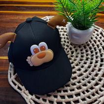 Boné Infantil Unissex Cachorrinho Cute com Orelhas em 3D Aba Curva Tamanho Ajustável Tecido Confortável Boné Infantil Unissex Cachorrinho Cute com Orelhas em 3D Aba Curva Tamanho Ajustável Tecido Confortável