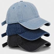 Boné Jeans Aba Curva Ajustável Casual Retro Premium Unissex Vintage Boné Jeans Aba Curva Ajustável Casual Retro Premium Unissex Vintage