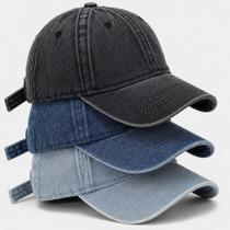 Boné Jeans Aba Curva Ajustável Casual Retro Premium Unissex Vintage Boné Jeans Aba Curva Ajustável Casual Retro Premium Unissex Vintage