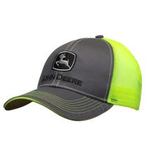 Boné John Deere Baseball Standard para homens amarelo-carvão/neon