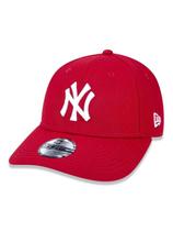 BONE JUVENIL 9FORTY MLB NEW YORK YANKEES ABA CURVA STRAPBACK VERMELHO New Era