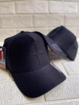 Boné liso aba curva fé preto