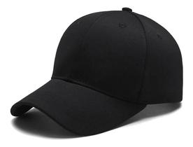 Boné Liso Preto 100% Algodão Unissex Aba Curva Ajuste Metal