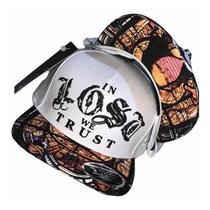 Boné Lost Monalisa Branco Fitão Aba Reta