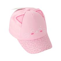 Boné Lúdico Menina 1 à 2 Anos - Pimpolho Cor:Rosa Claro - Gato (09503)