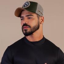 Boné Masculino Aba Curva Trucker Preto Brasão Use Young