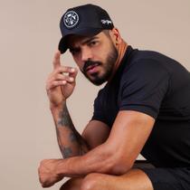 Boné Masculino Aba Curva Trucker Preto Brasão Use Young