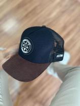 Boné Masculino básico Clássico Truker PRETO E MARROM