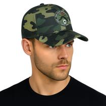 Boné Masculino Camuflado Militar Tático Aba Curva Trucker Ajustável