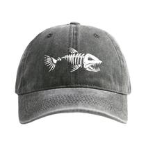 Boné Masculino Desgastado Com Estampa De Espinha De Peixe Para Verão, Pesca E Atividades Ao Ar Livre Boné Masculino Desgastado Com Estampa De Espinha De Peixe Para Verão, Pesca E Atividades Ao Ar Livre