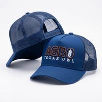 Boné Masculino Estilo Country Trucker Bordado Agro Original Texas Owl tela Respirável Ajustável Aba Curva Boné Masculino Estilo Country Trucker Bordado Agro Original Texas Owl tela Respirável Ajustável Aba Curva