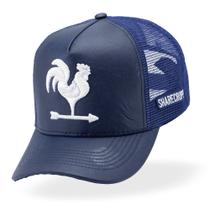 Boné Masculino Feminino Country Sharecropper Frente em Couro Bordado Galo Lançamento