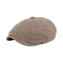 Boné Masculino Retrô - Estilo Espinha de Peixe - Boina para Outono/Inverno