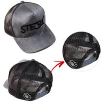 Boné Masculino Sterk Trucker Aba Curva Cinza Camurça Boné Masculino Sterk Trucker Aba Curva Cinza Camurça