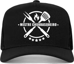 Boné masculino trucker aba curva mestre churrasqueiro churrasco