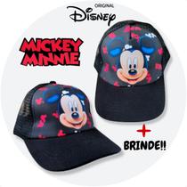 Bone Mickey Crianca Infantil Colorido Preto Original Disney Aba Curva