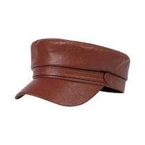 Boné Militar Casual de Couro PU - Adulto - Primavera/Outono