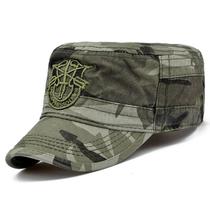 Boné militar de camuflagem unisex com escudo bordado, chapéus -