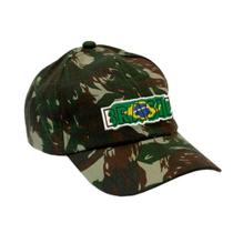 Boné Militar Rip Stop com Patch Aplicado Brasil Camuflado