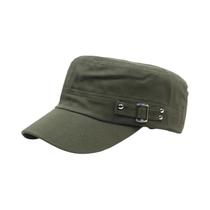 Boné Militar Unissex Ajustável - Algodão Lavado, Viseira Plana Boné Militar Unissex Ajustável - Algodão Lavado, Viseira Plana