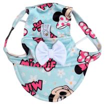 Boné Minnie Florzinha Azul para cachorro e gato