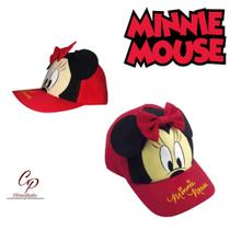 Boné Minnie Mouse Vermelho Com Orelhas E Laço - Disney - Produto Licenciado Taimes