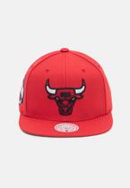 Boné Mitchell & Ness NBA Conference Patch Snapback Chicago Bulls Vermelho