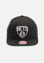 Boné Mitchell & Ness NBA Side Jam Snapback Brooklyn Nets Preto