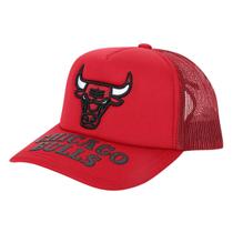 Boné NBA Puff Chicago Bulls Mitchell & Ness Aba Curva Snapback Masculino