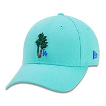 Bone New Era 39THIRTY MLB Los Angeles Dodgers Vacation Aba Curva Verde Aba Curva Stretch Fit Verde