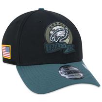 Bone New Era 39THIRTY Philadelphia Eagles Salute To Service 2022 Stretch Fit Aba Curva Stretch Fit Preto