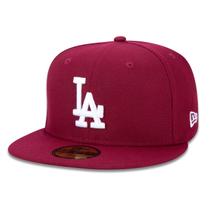 Bone New Era 59FIFTY Aba Reta MLB Los Angeles Dodgers Aba Reta Fitted Vermelho Escuro