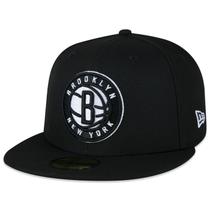 Bone New Era 59FIFTY Aba Reta NBA Brooklyn Nets Aba Reta Fitted Preto